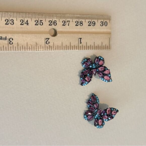 Butterfly earrings N1415 - Picture 4 of 4